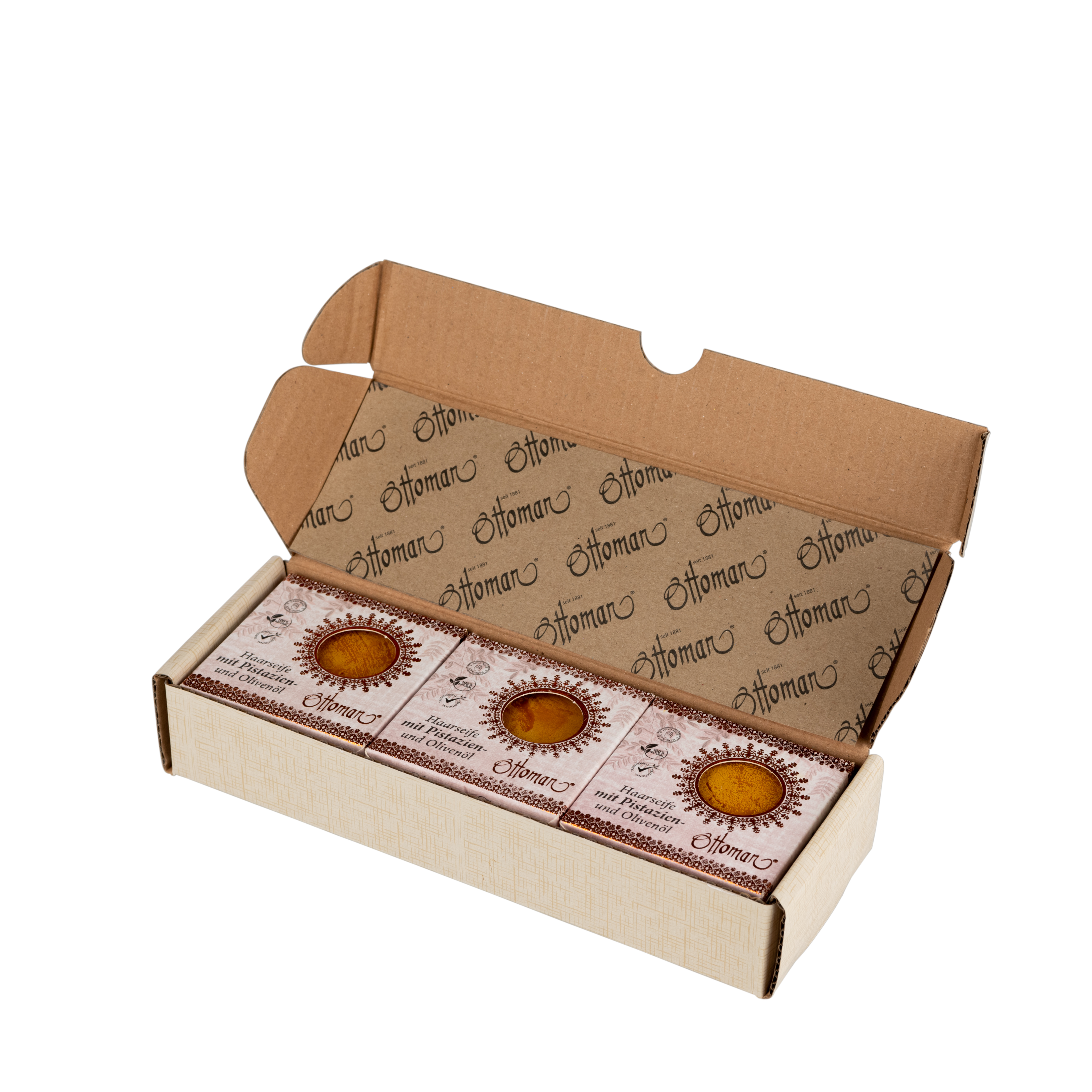 Seifenkollektion 3x Haarseife in Geschenkschachtel