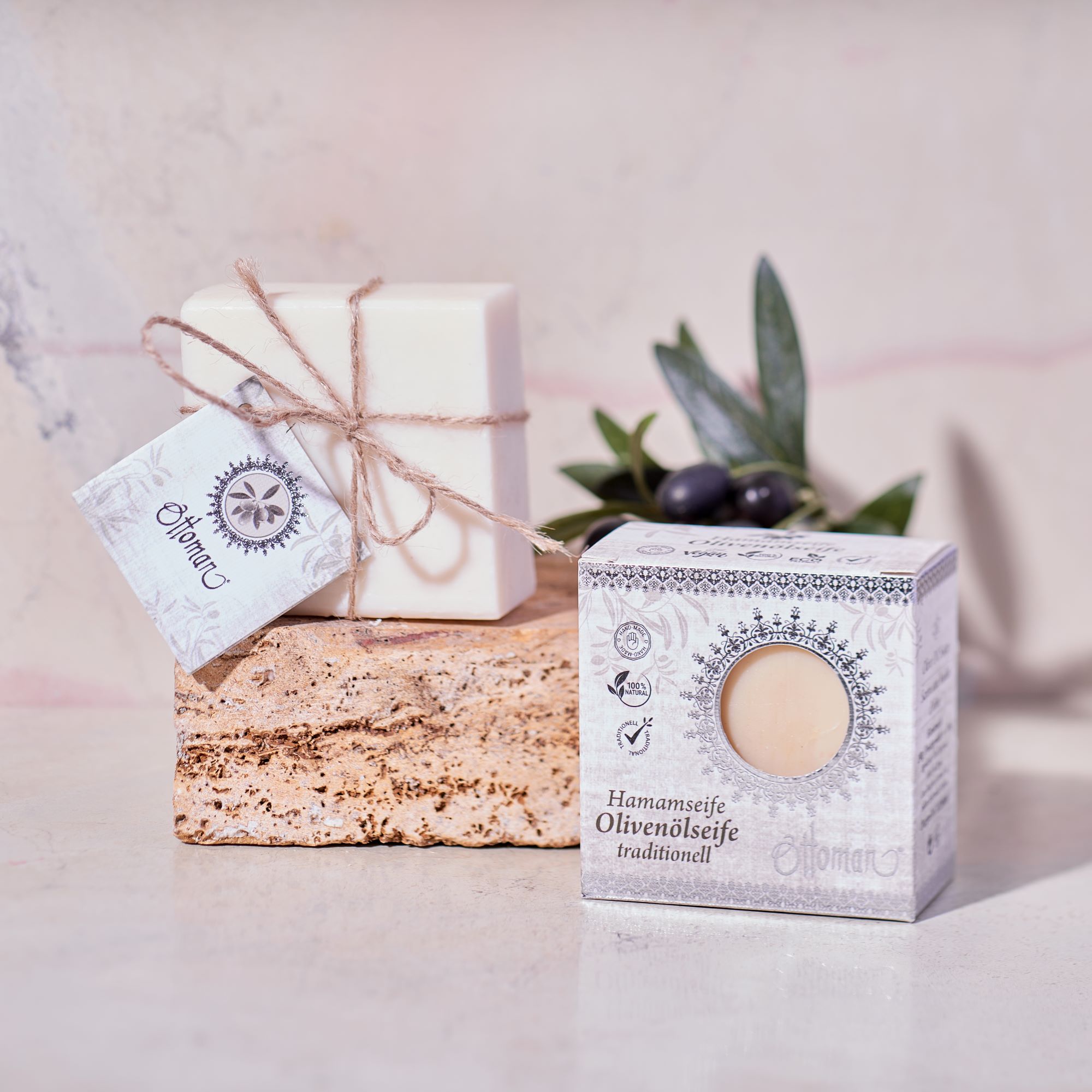 Hamam Olivenölseife weiß (200g)