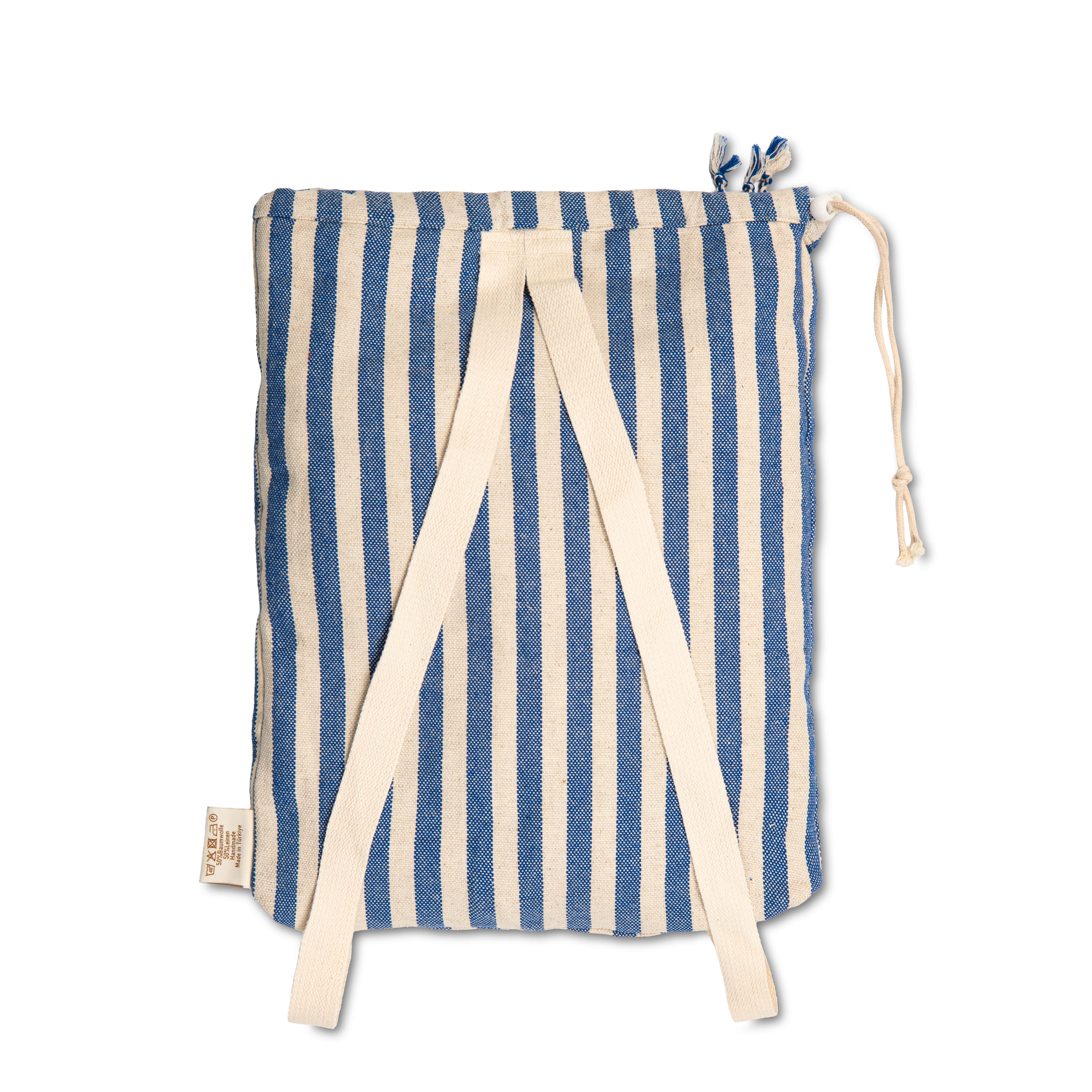 2-in-1 Strandrucksack mit Hamamtuch - blau