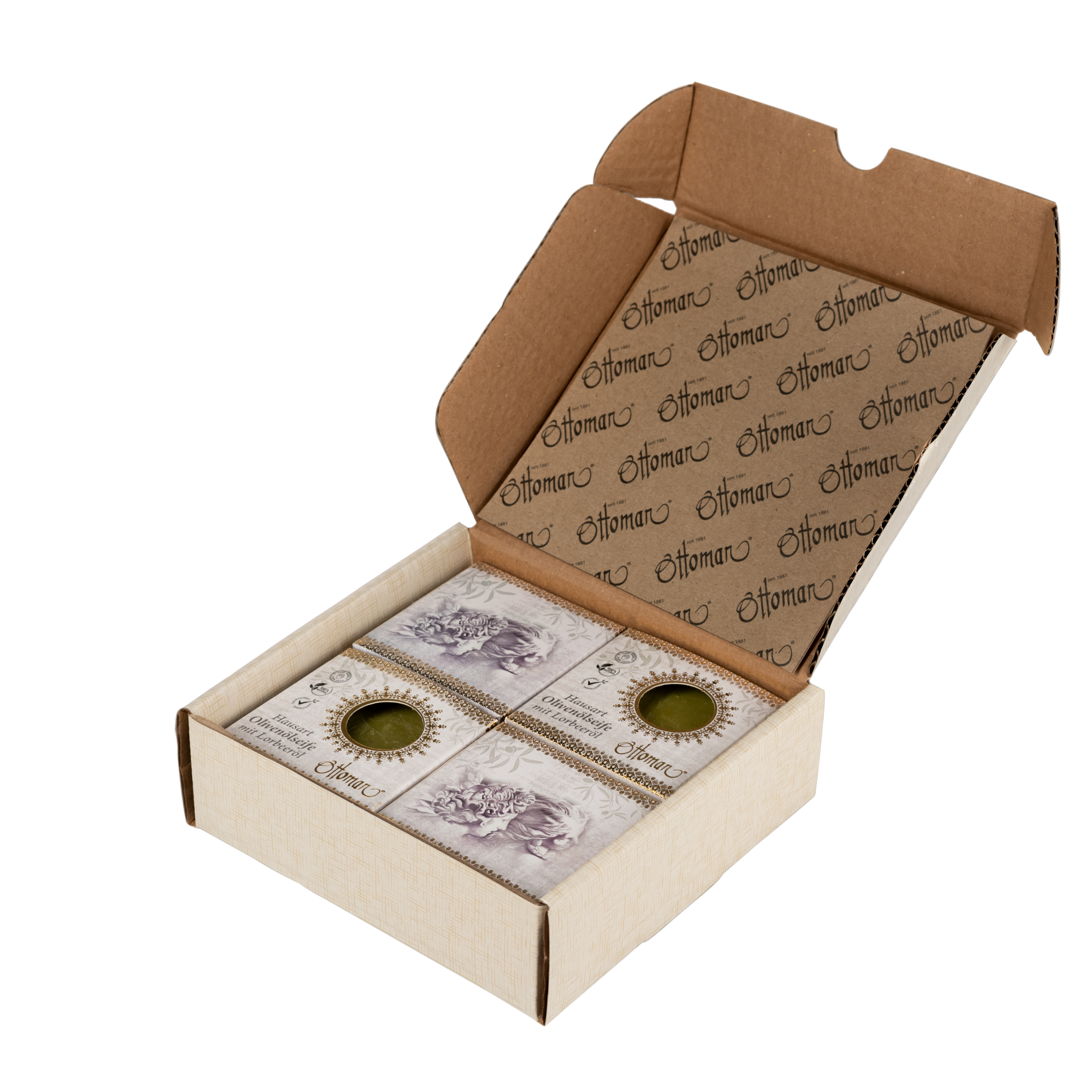 Seifenkollektion 4x 200g Hausart grün in Geschenkschachtel
