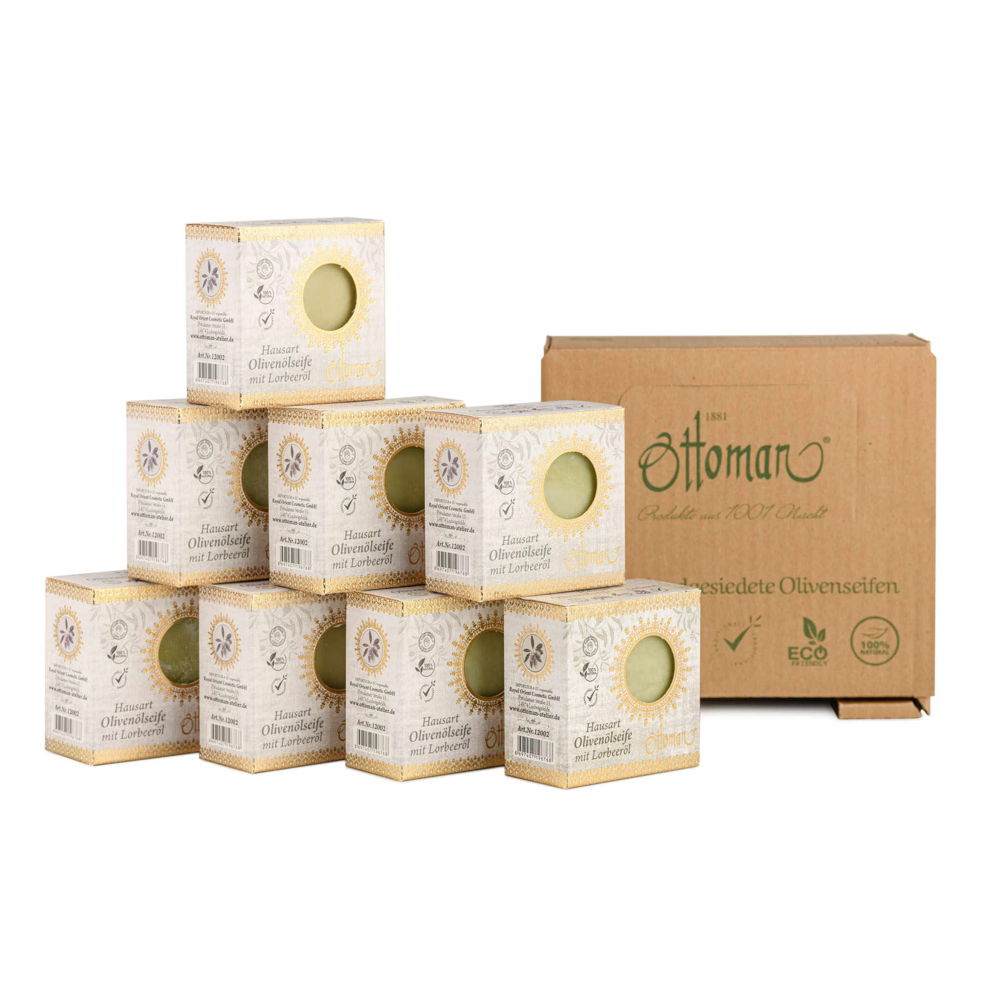 Hausart Olivenölseife grün mit Lorbeeröl 200 g
